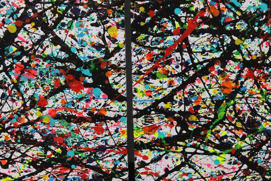 Paralells Worlds - Diptych- Tribute a J.Pollock by Juan Jose Garay