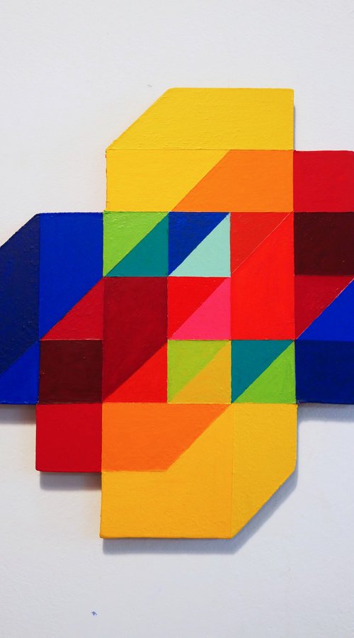 Hyper cube, color theory abstract geometry by Jessica Moritz