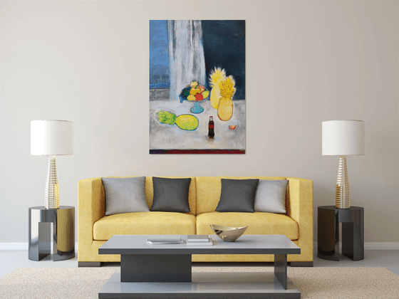 still life with pineapples