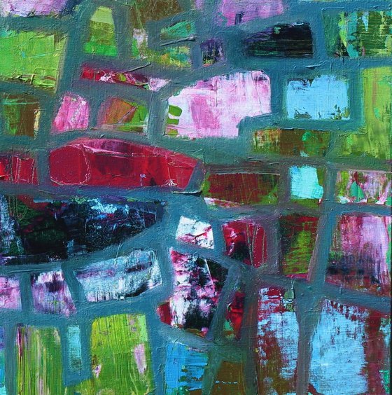Abstract in Pink and Green