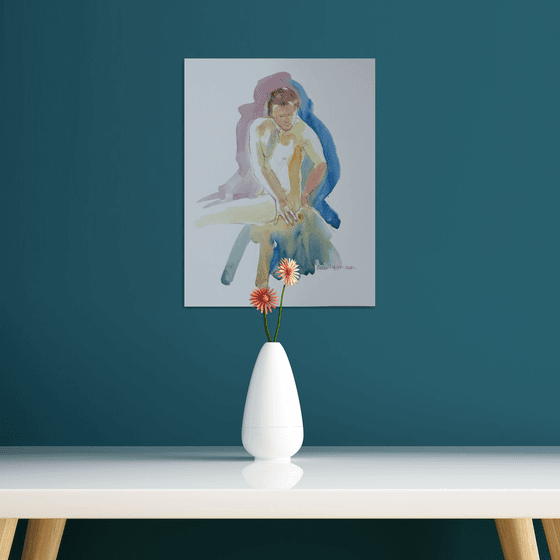 Seated male nude
