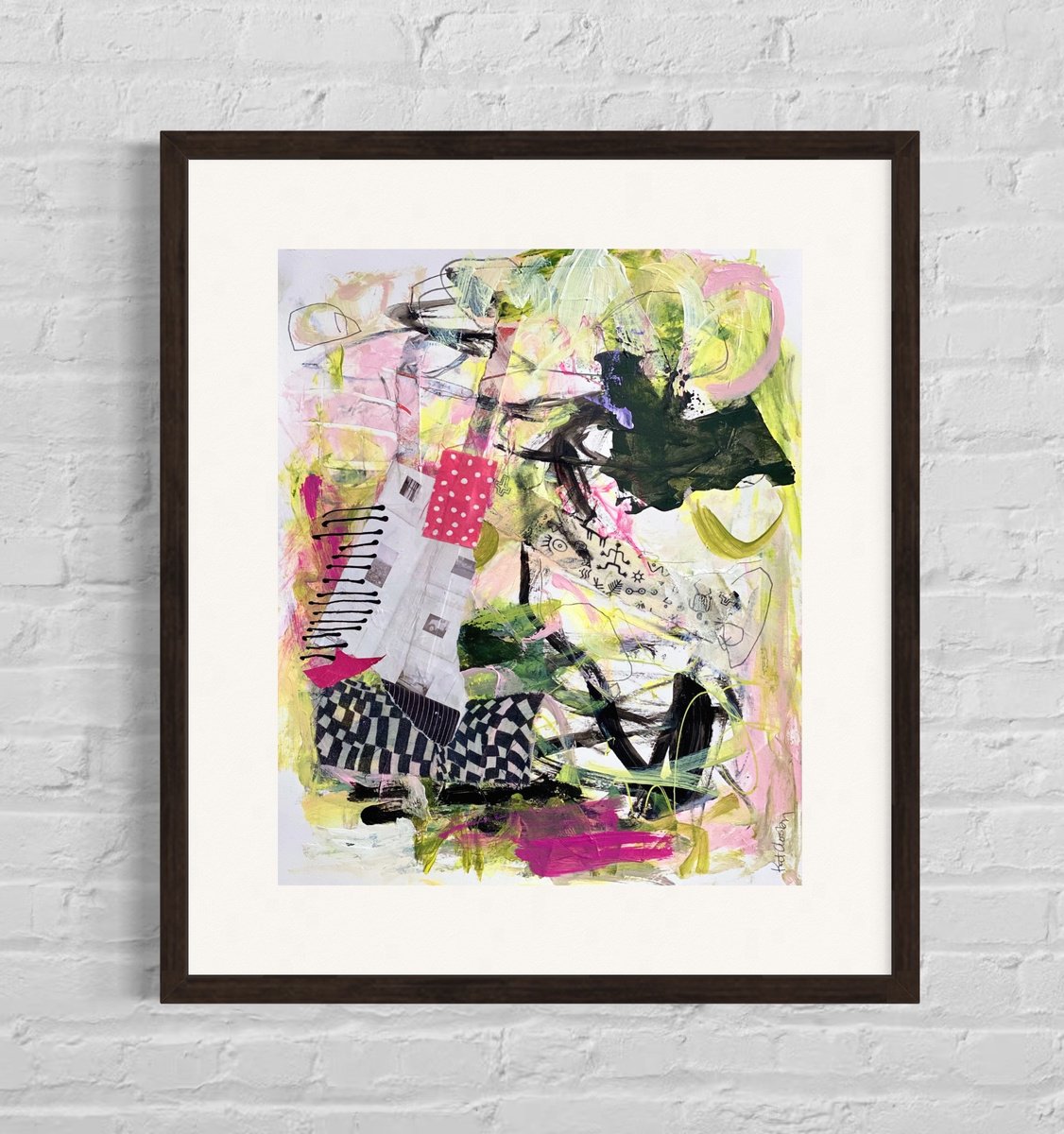 Organic Abstract Collage By Kat Crosby, 11 X 14", Wipe Out, Original Artwork