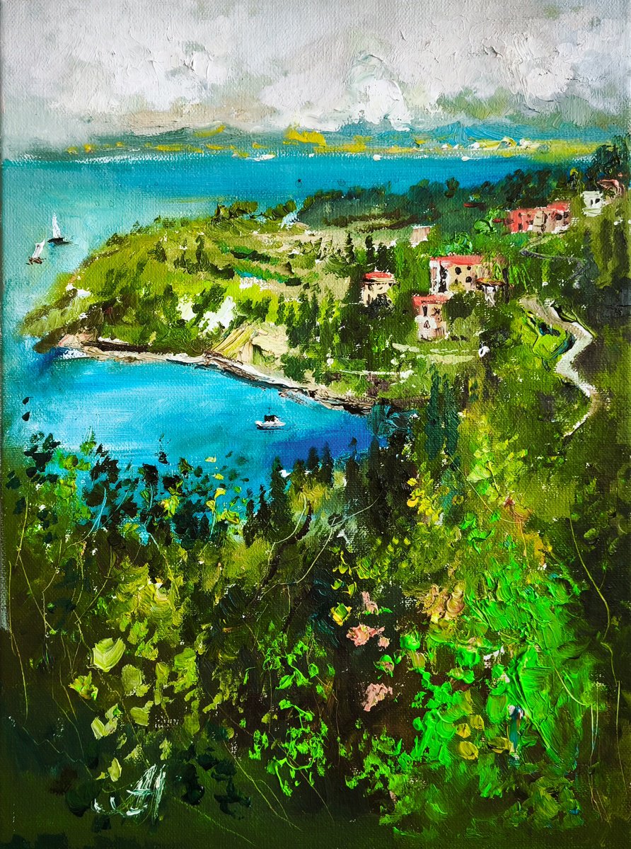 Impressionistic Landscape Oil Painting By Annet Loginova, 12 X 16, Coastal Landscape, Original Artwork