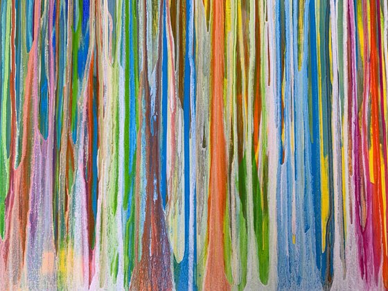 Where The Heart Is - LARGE,  STRIPED, MODERN, ABSTRACT ART – EXPRESSIONS OF ENERGY AND LIGHT. READY TO HANG!