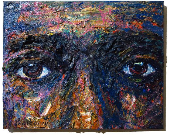 UNTITLED x1362 - Original oil painting portrait eyes  signed