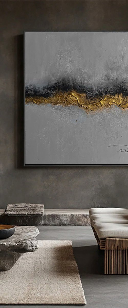 Abstract Gold and Gray Minimalism by Indie Ru