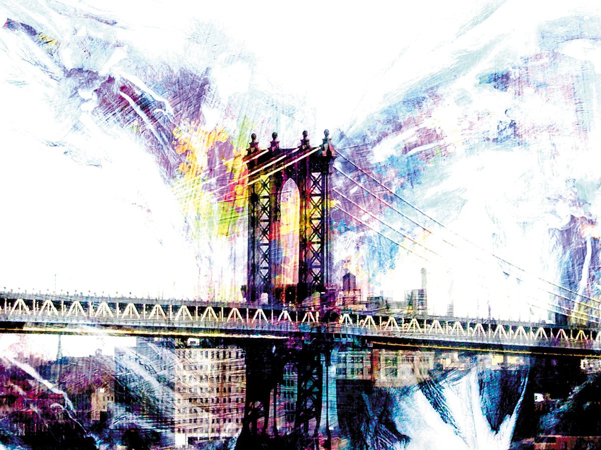 Maromas, Manhattan bridge 2/XL large original artwork by Javier Diaz