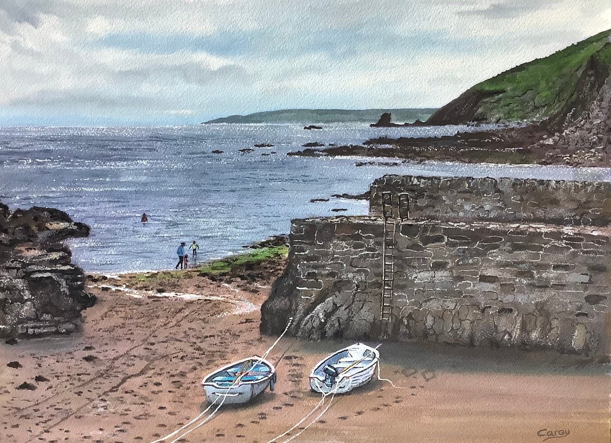 Impressionistic Landscape Watercolour By Darren Carey, 15 X 11, Cornwall, Original Artwork