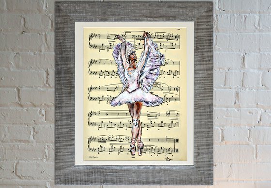 Ballerina XXXI- Vintage Music Page, GIFT idea