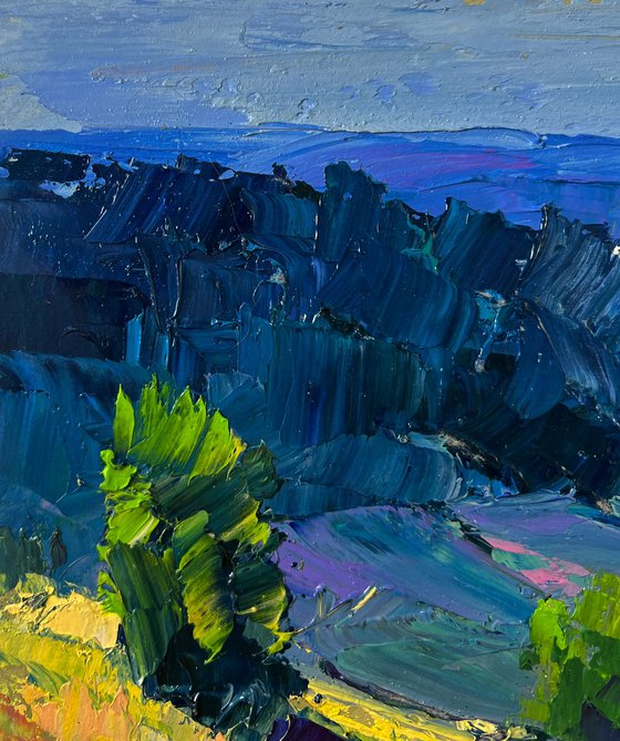 The River Flows along the Forest