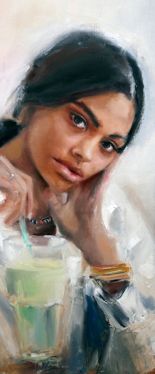 Portrait of woman - Coctail by Anna Lubchik