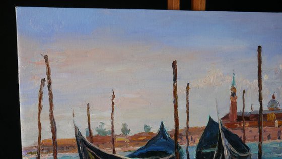 Boats In Venice - Venice painting