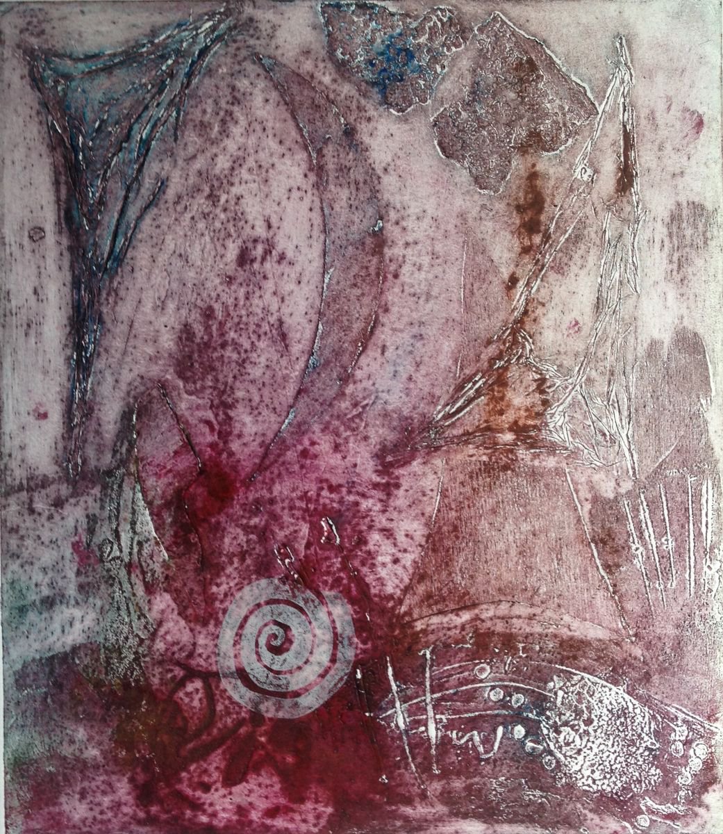 Organic Abstract Limited Edition Print By Sandra Haney, 15 X 22", Moondance, Original Artwork