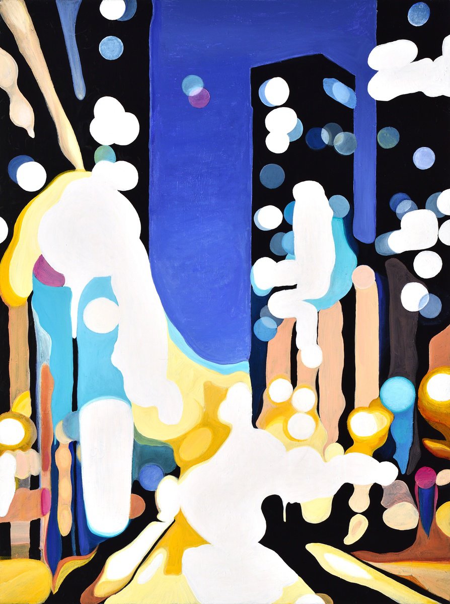 Organic Cityscapes Acrylic Painting By Alex Nizovsky, 30 X 40, Nocturne #4 / Crossroads, Original Artwork