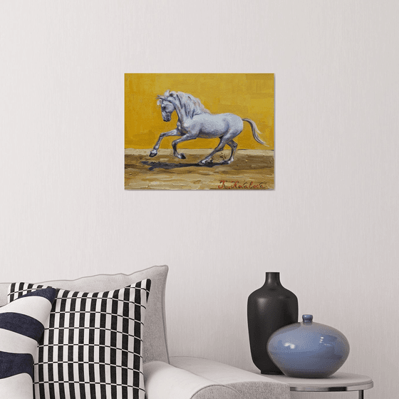 White Horse on Yellow