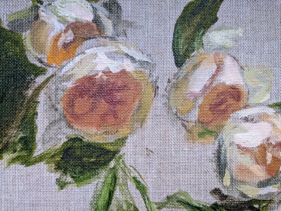 Garden roses - original oil painting - flower art