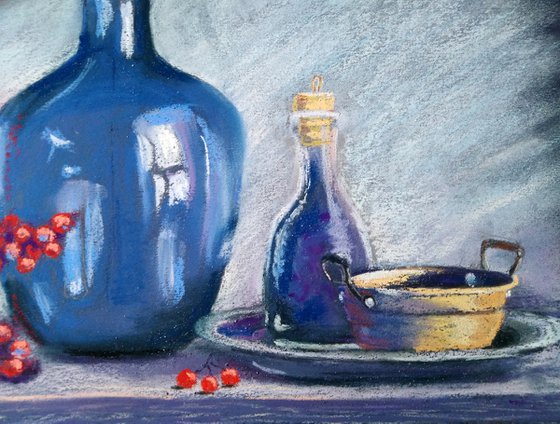 The blue glass bottle