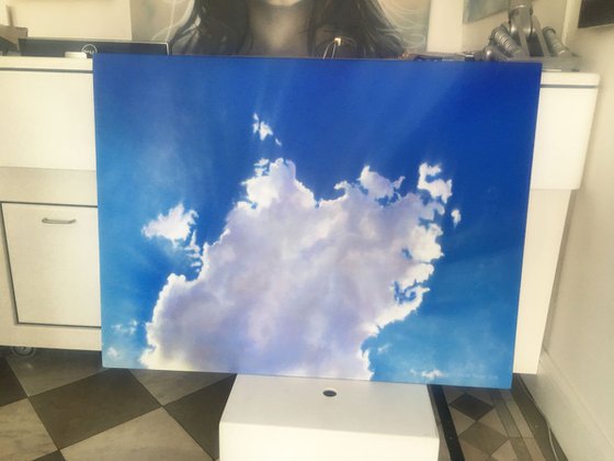 Cloud with Sunbeams (122 x 92cm)