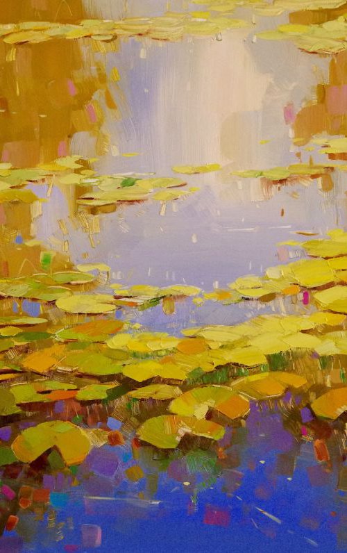Waterlilies, Large Original oil Painting, Impressionism, Handmade artwork, One of a Kind, Signed with Certificate of Authenticity by Vahe Yeremyan
