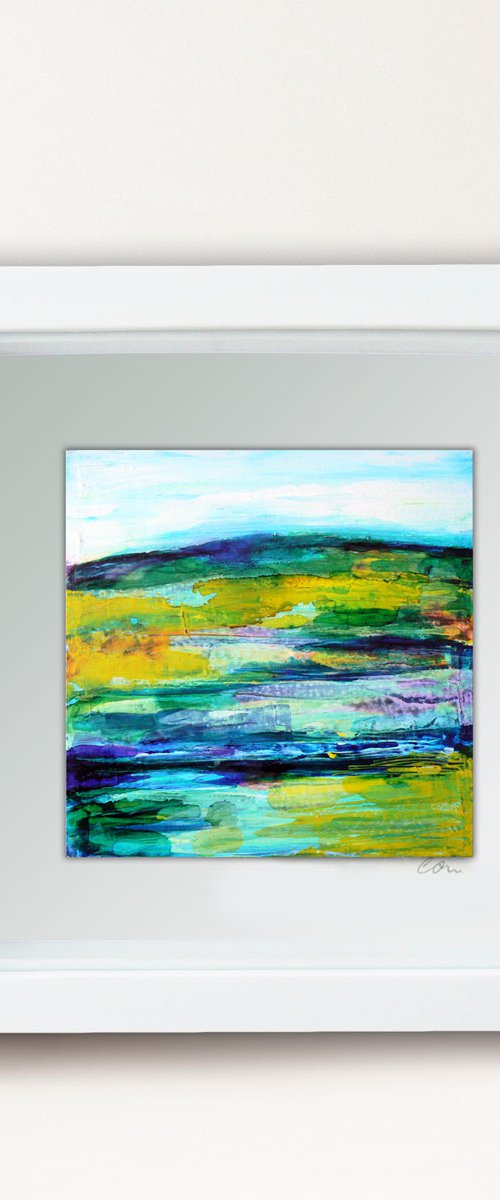 Framed ready to hang original abstract - abstract landscape #3 by Carolynne Coulson