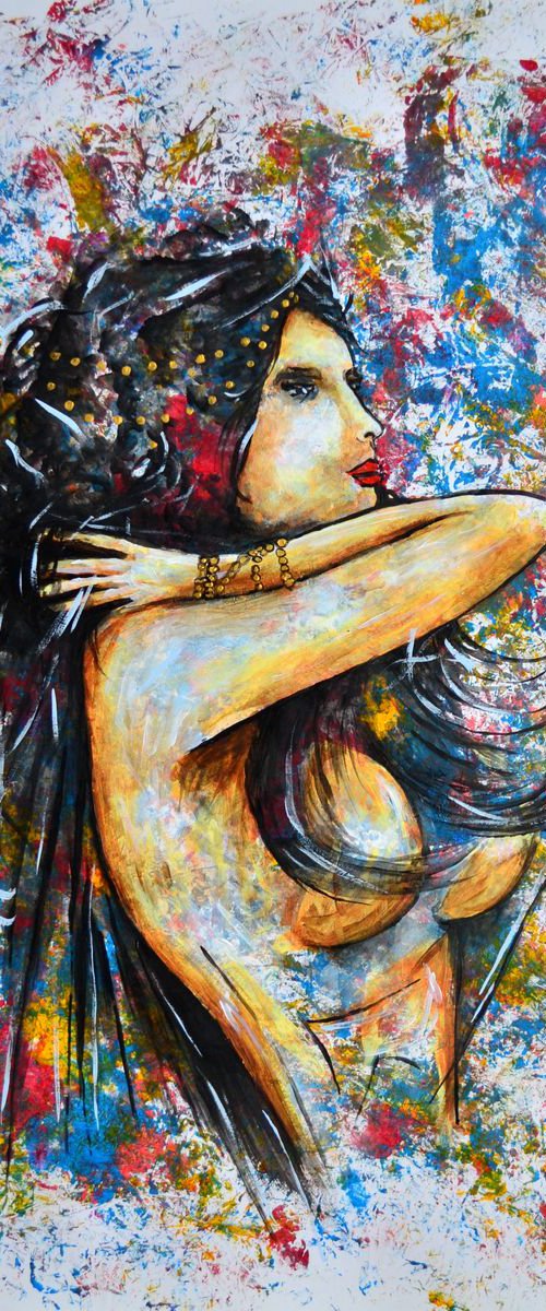 Gypsy Dream - Expressive Original Modern Painting Art Portrait by Jakub DK - JAKUB D KRZEWNIAK