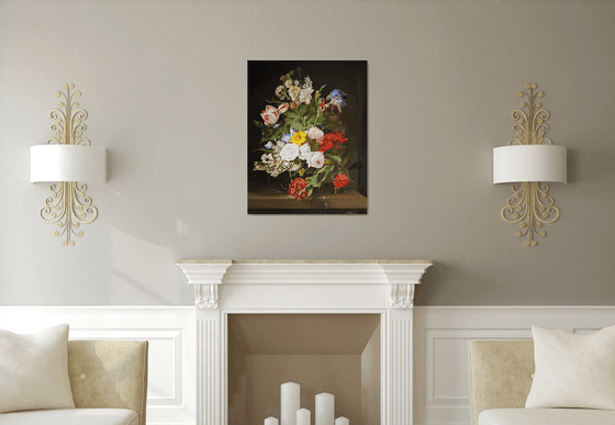 Dark Floral Still Life with Tulips