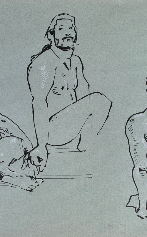 Male Sketch x3 by Paul Gurney