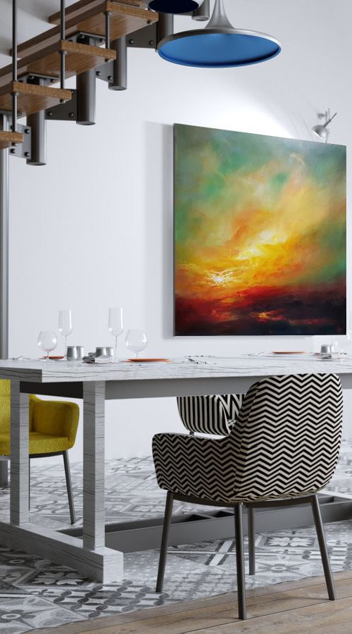 " Feel the flame inside Me " SPECIAL PRICE!!! Large Painting W80xH80cm by Ivan  Grozdanovski