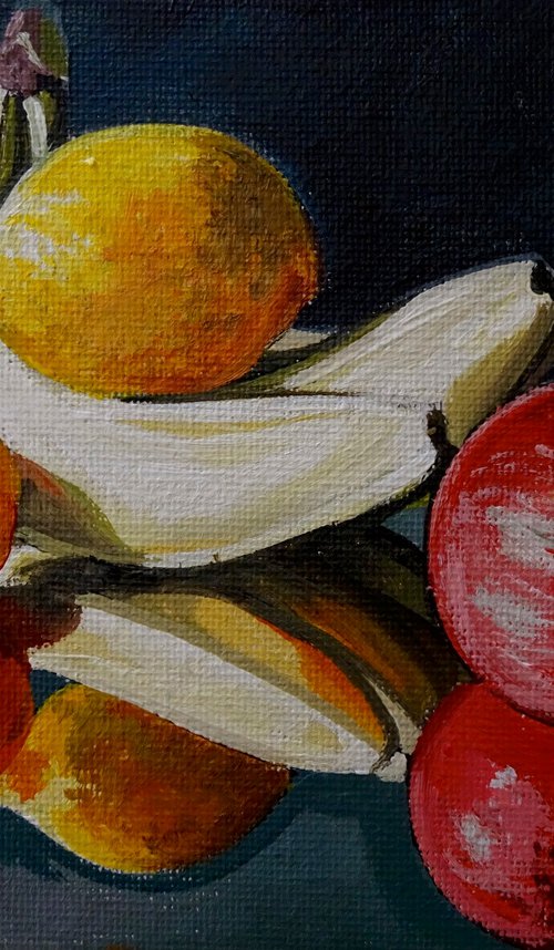 Still Life Fruit Reflections by Joseph Lynch