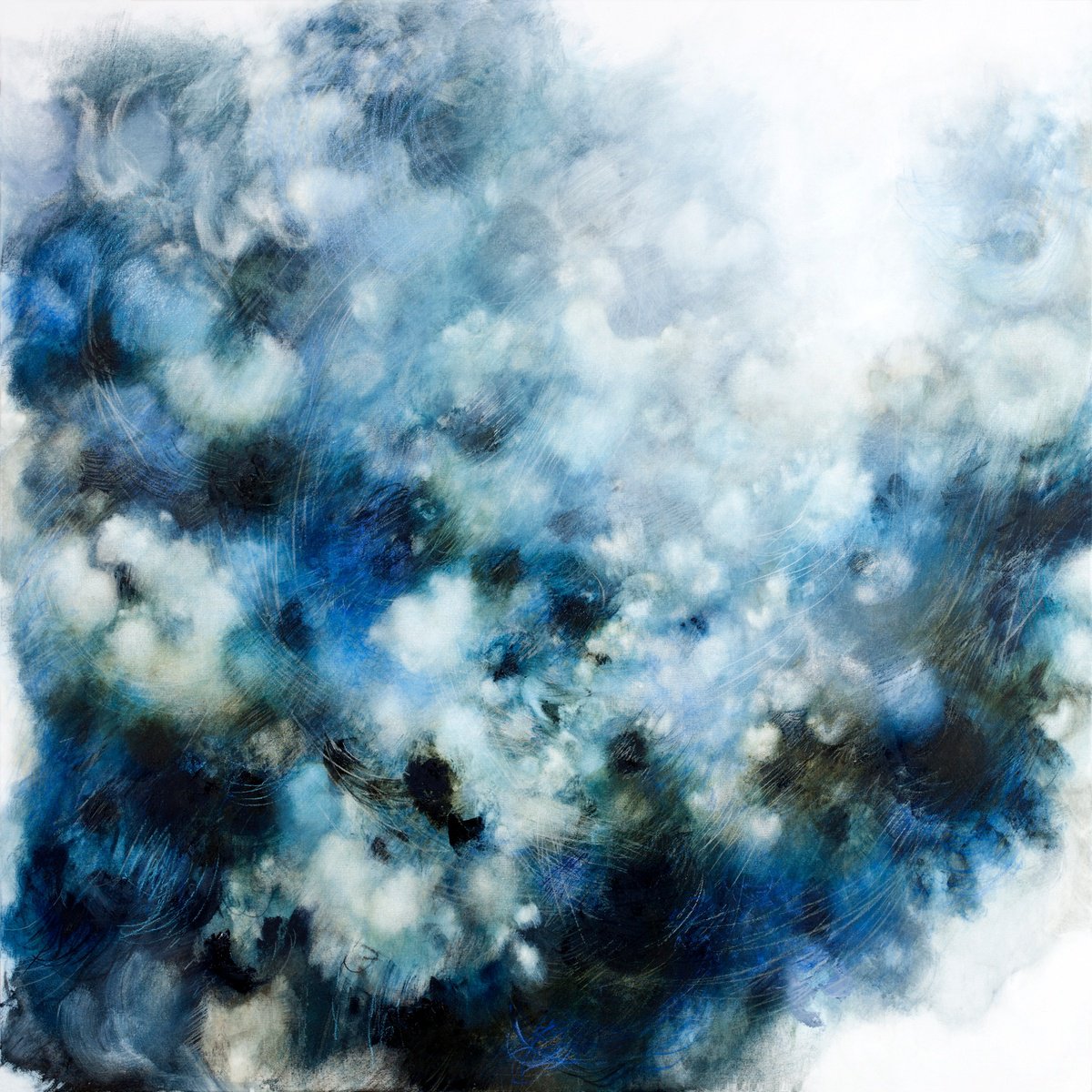 Abstract Landscape Oil Painting By Gina Parr, 47 X 47, Henk, Original Artwork