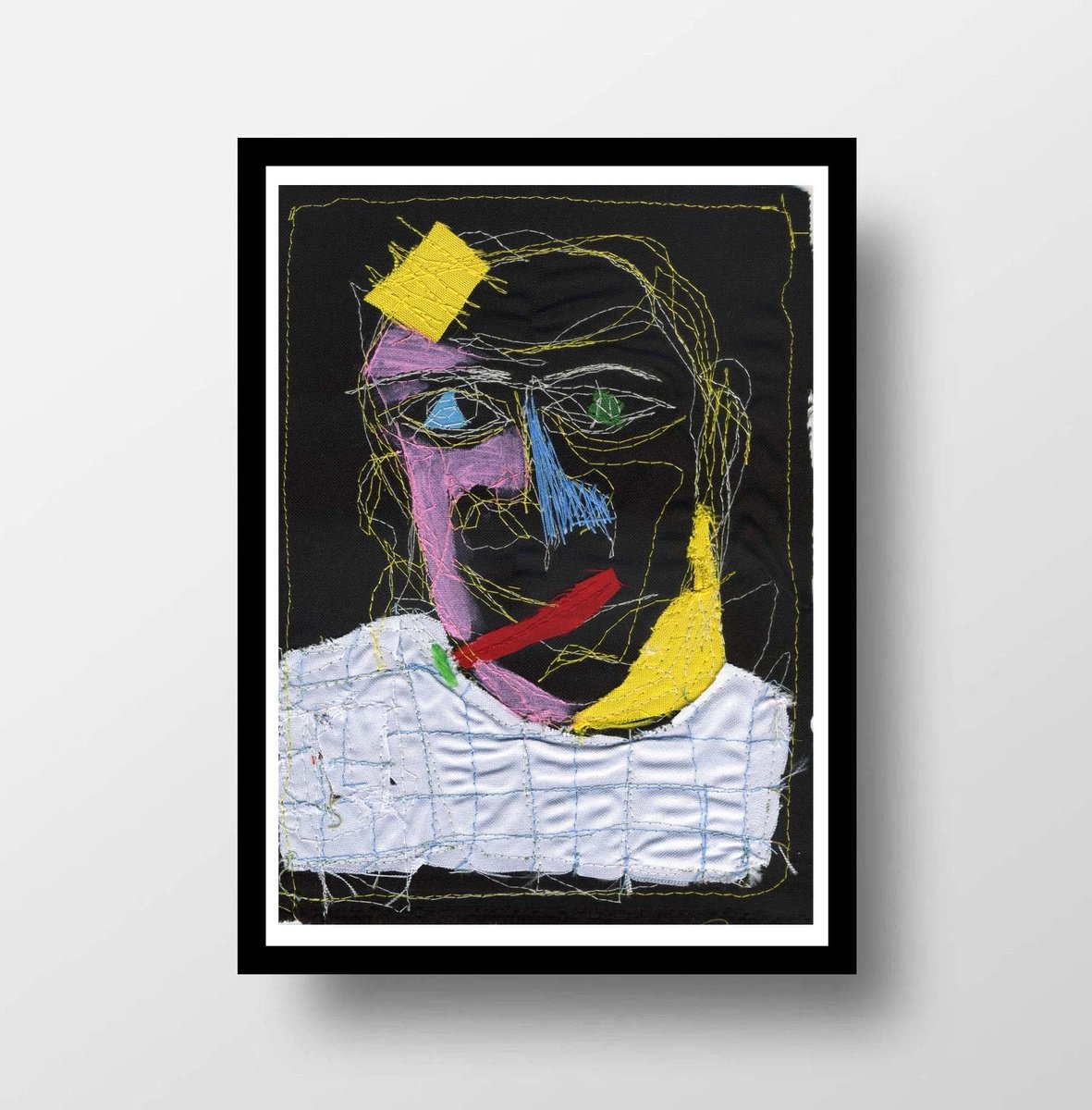 Expressive Portrait Collage By V. Lishko, 6 X 8", Portrait, Original Artwork