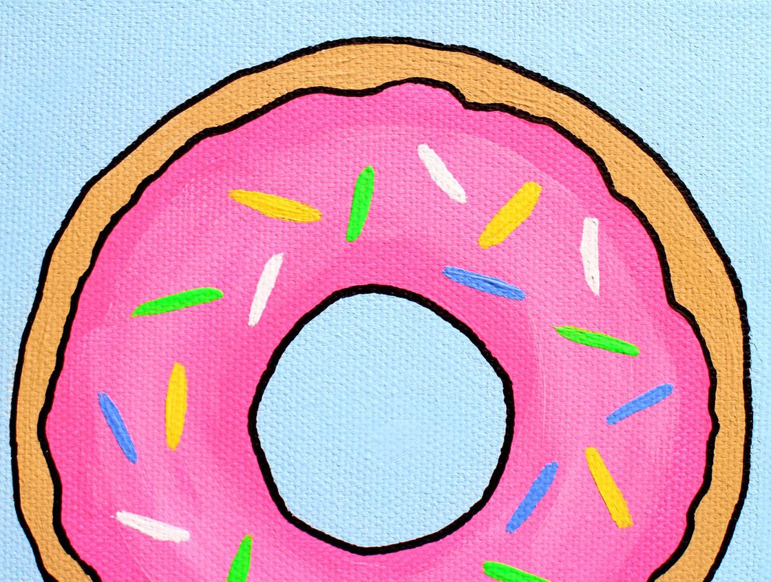 Donut Pop Art Painting On Miniature Canvas Acrylic painting by Ian ...