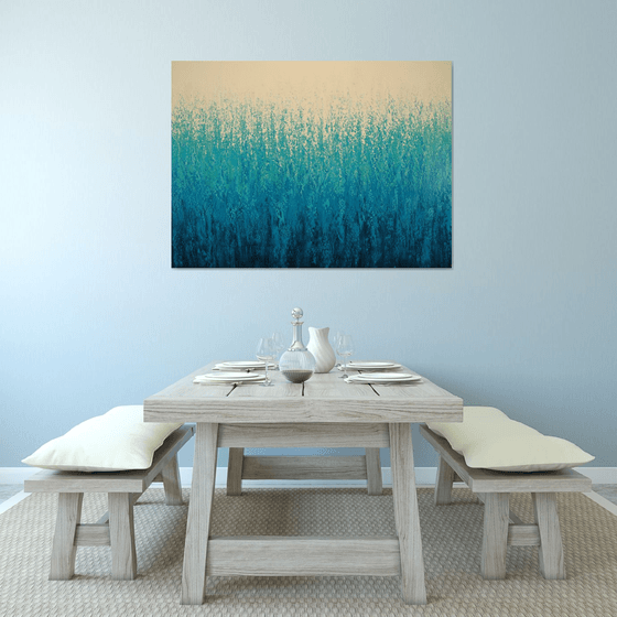 Blue Teal Sand - Seascape