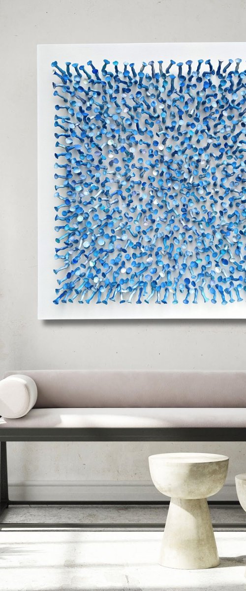 Connection, blue #26 (36"x36") by Natasha Kanevski