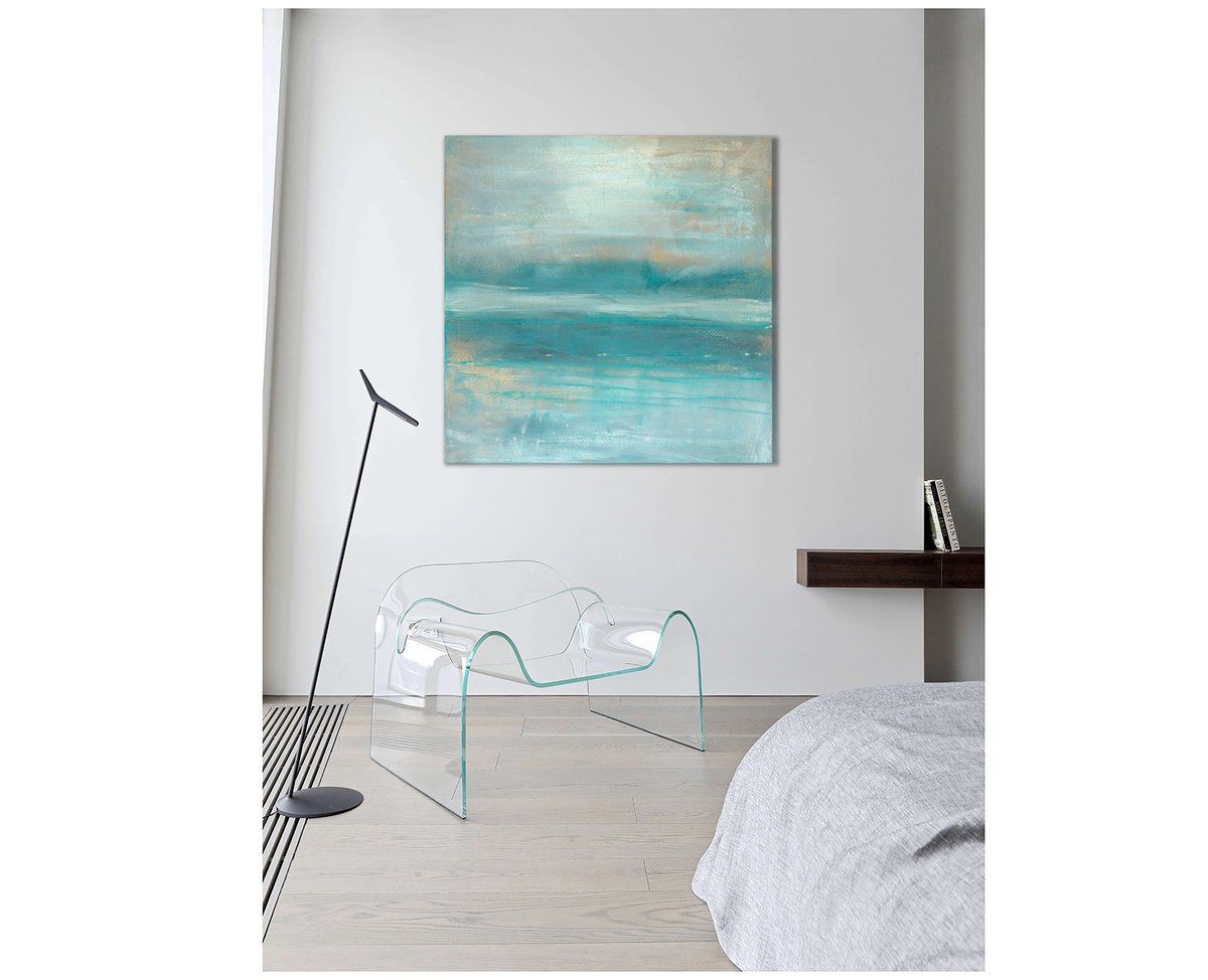 Abstract Acrylic Painting By Rokas Berziunas, 47 X 47", No. 21-43 (120 X 120 Cm ), Original Artwork