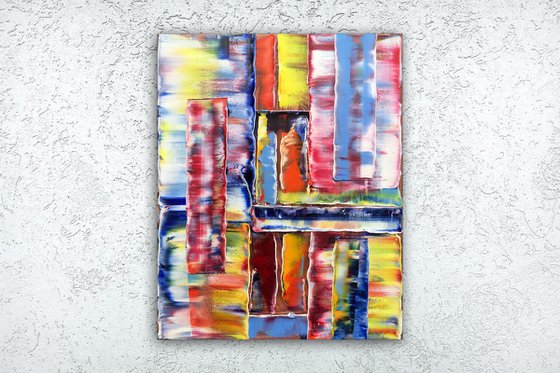 "Shutters" - SPECIAL PRICE - Original Highly Textured PMS Abstract Oil Painting On Canvas - 16" x 20"