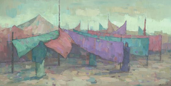 Drying Saris at Kumbh Mela