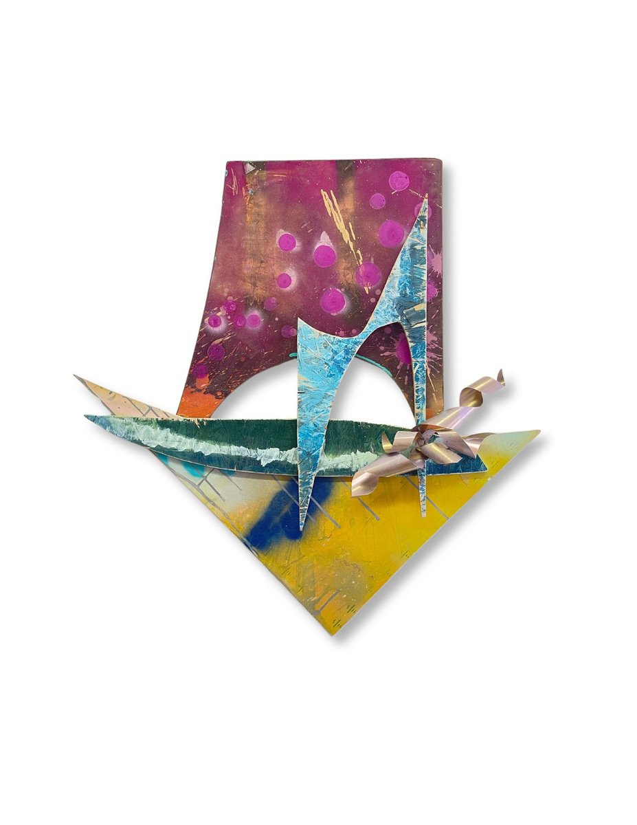 Geometric Abstract Sculpture By Kimberlee Rocca, 37 X 37", Play House, Original Artwork