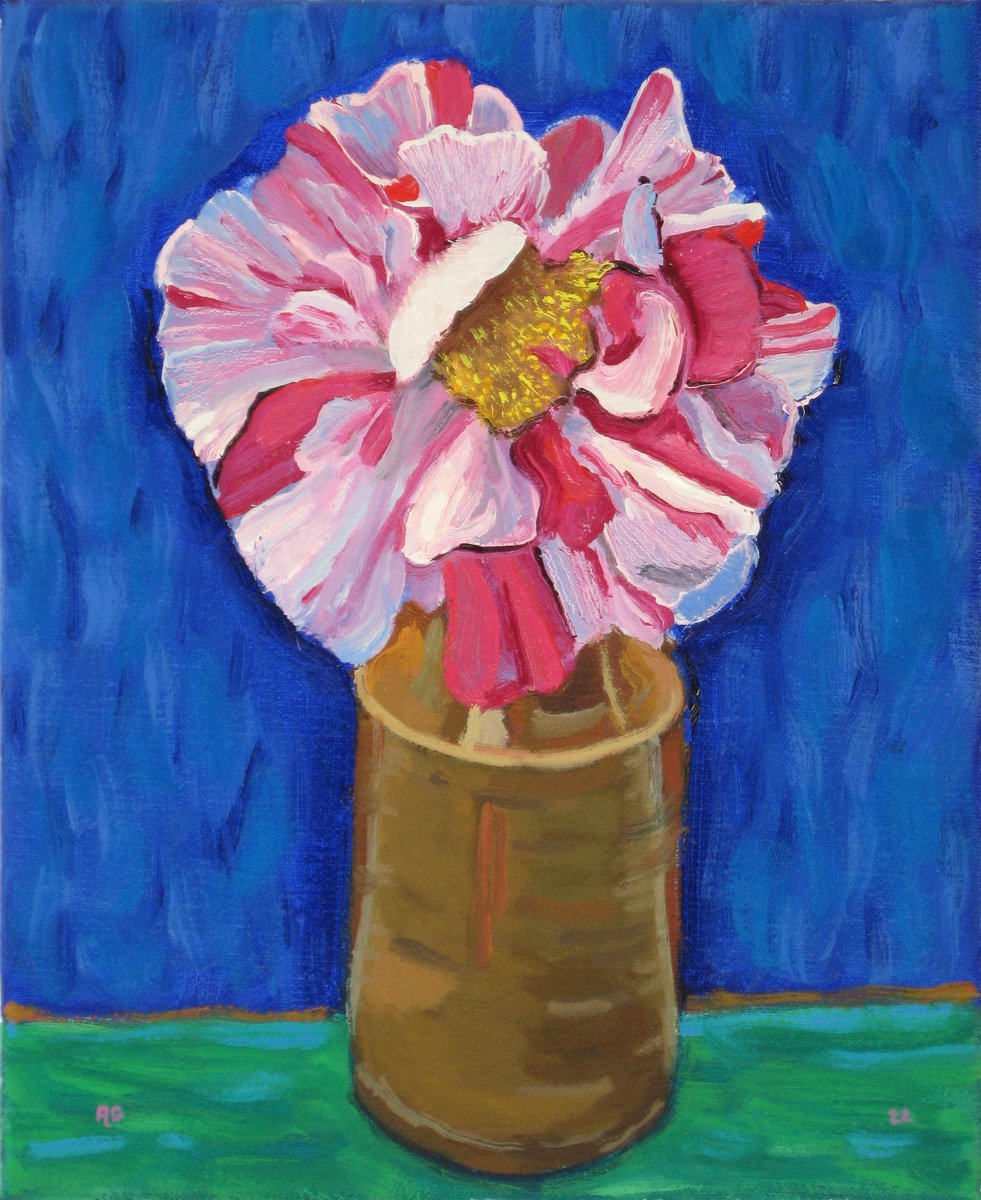 Botanical Oil Painting By Richard Gibson, 8 X 10", Single Rose, Original Artwork