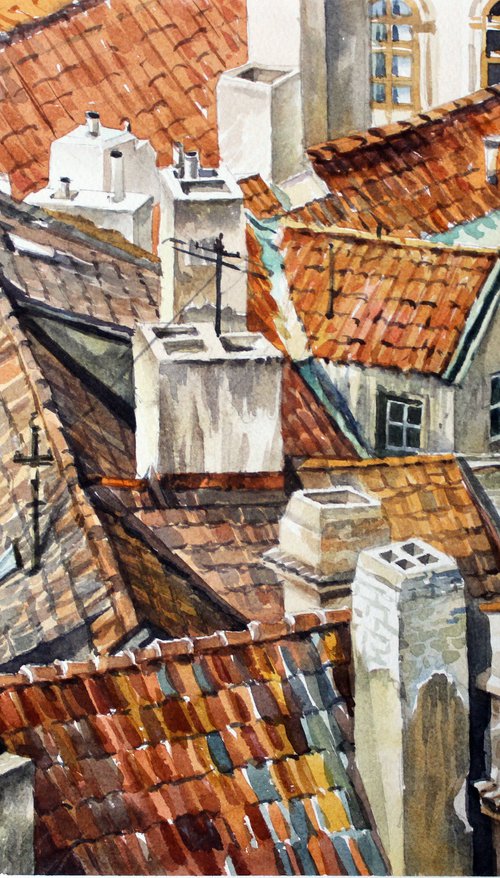 Rooftops of old Prague by Volodymyr Melnychuk