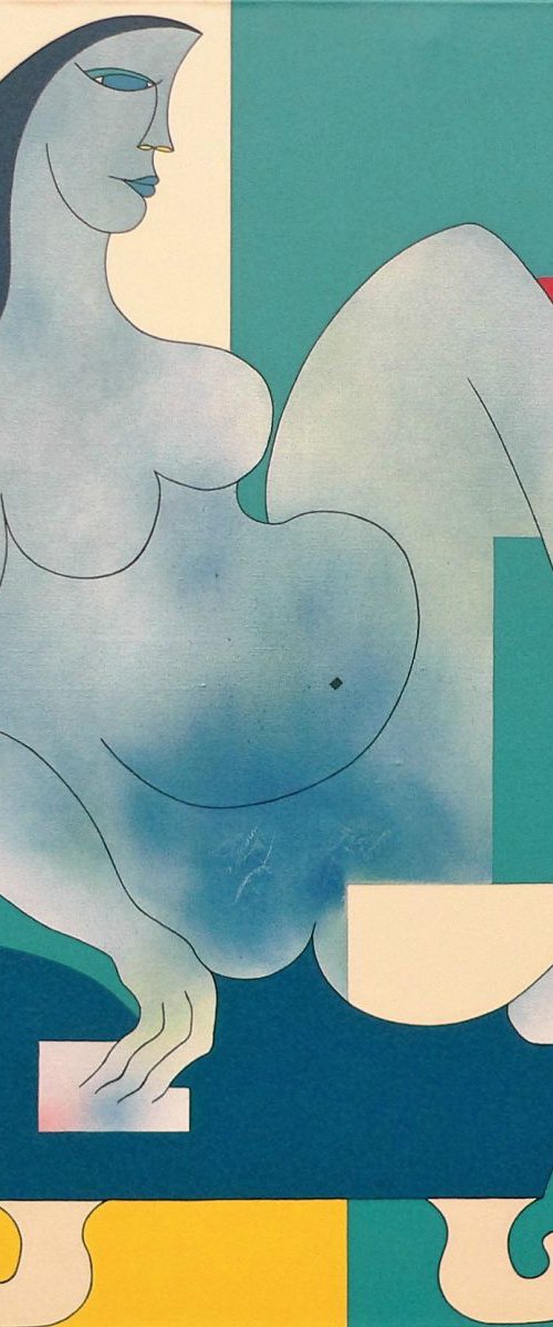 Big women in an ice cold bath by Hildegarde Handsaeme