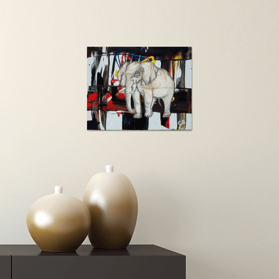 Abstract Elephant in motion 2