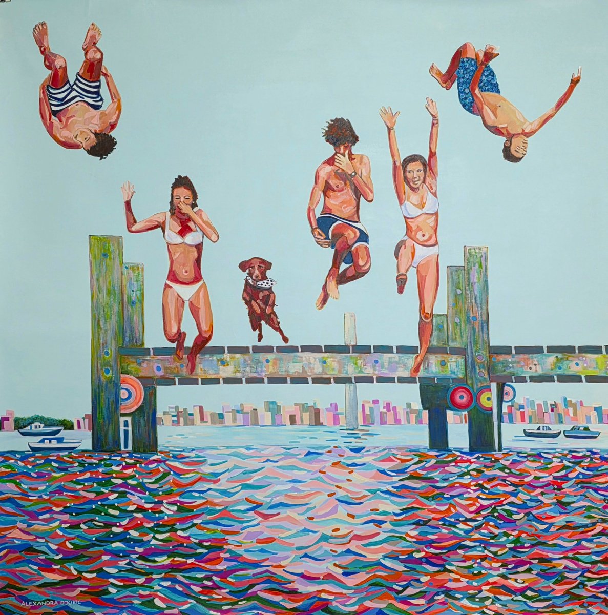 Summer Jump By Alexandra Djokic, 63 X 63, Artwork For Sale On Artfinder