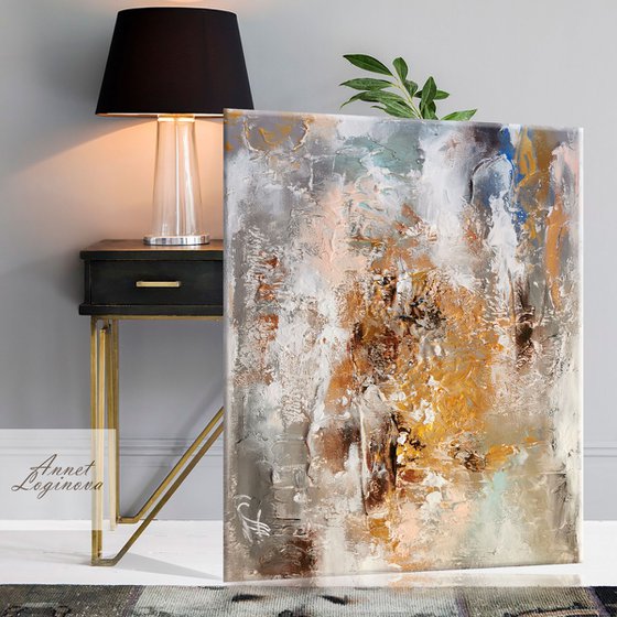 Abstract Wall Art, Gold wall decor