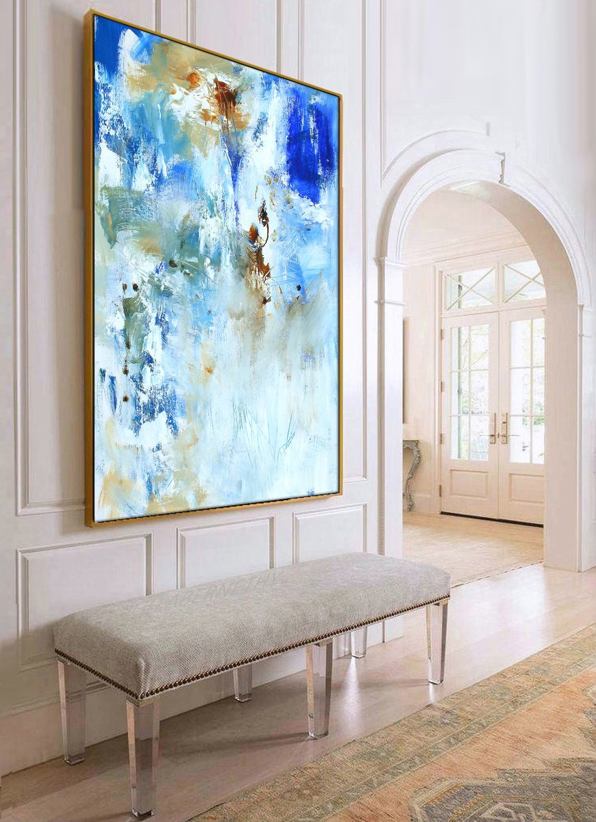 Abstract Oil Painting By Hugh Abernethy, 36 X 46, Boolo, Original Artwork