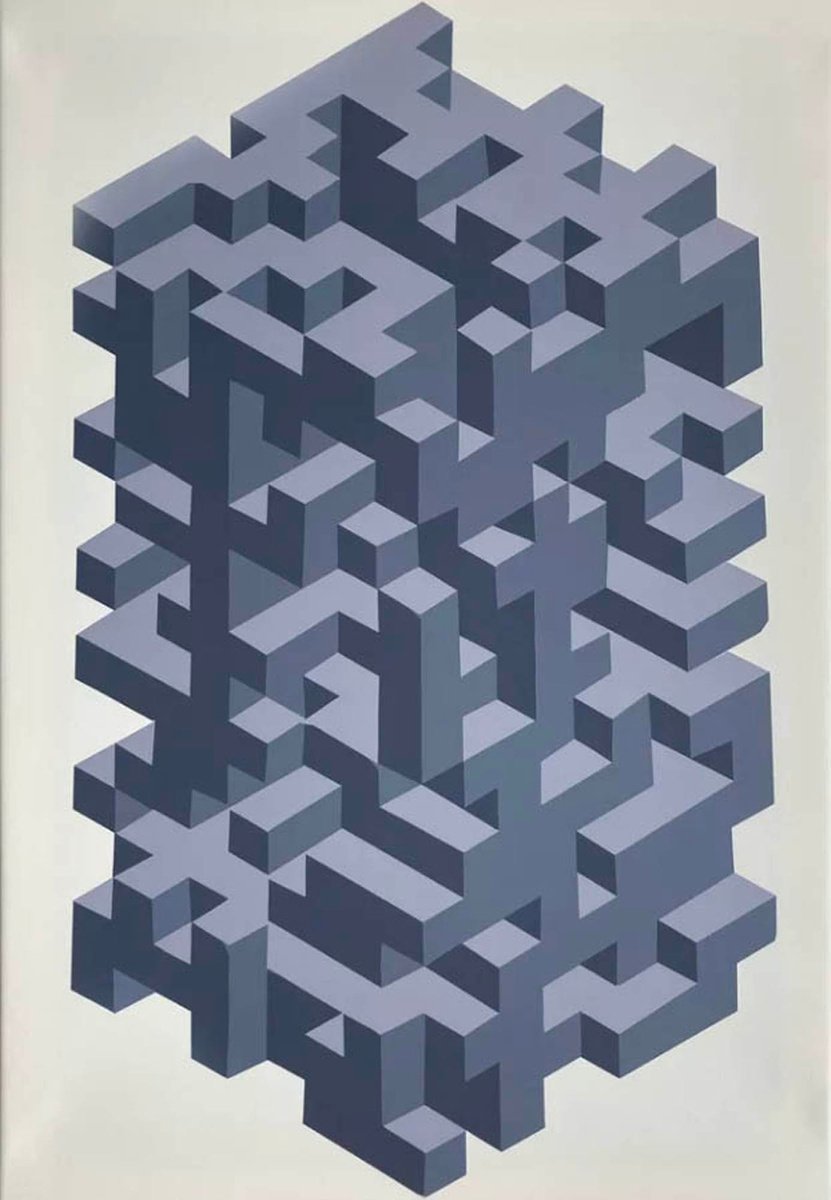Original Modern Geometric Canvas Gicle Framed Print by Dominic Joyce
