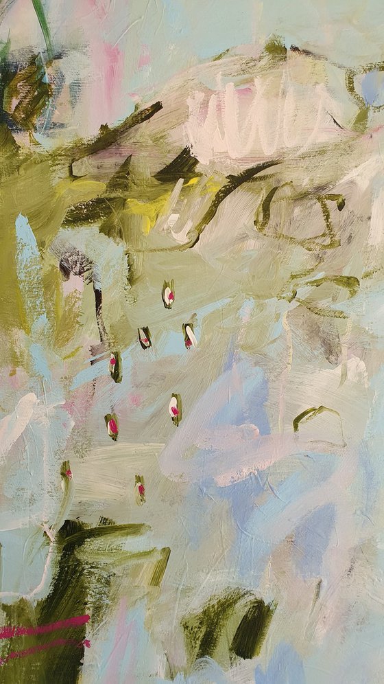 Rain over the waterlily Pond