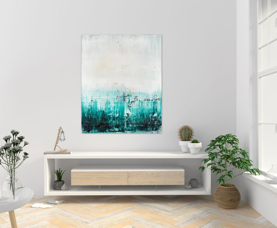 Emerald abstract painting UT417