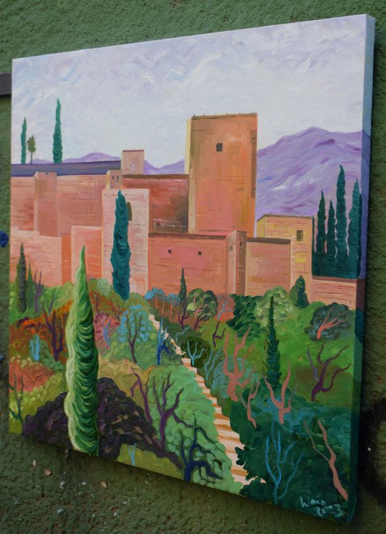 THE ALHAMBRA PALACE SEEN FROM THE ALBAICÍN QUARTER.