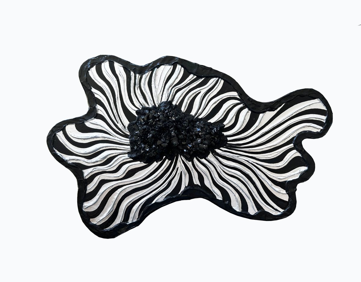 Organic Still Life Sculpture By Alexandra Dobreikin, 17 X 12, Silver Fantasy Flower 2, Original Artwork